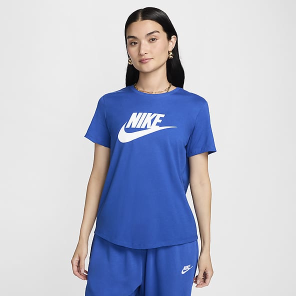 Blue nike shirt women's discount